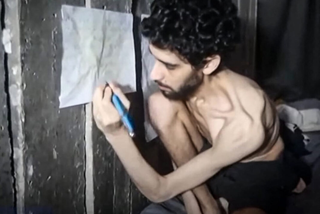 Hamas shows emaciated hostage alongside starving Palestinian kids, sparking Israeli outcry